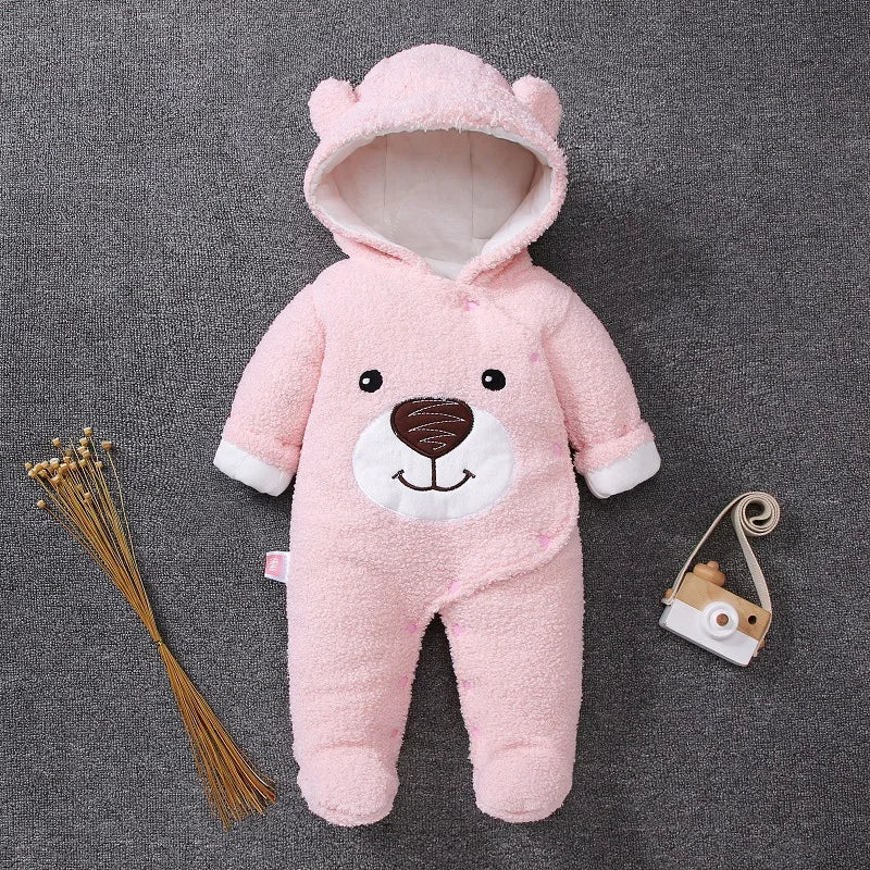 Winter Baby Footies – Warm Cotton Outfit for Newborns (3-12M)