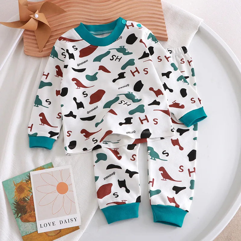 Autumn/Winter Baby Pajama Set – Cotton Long Sleeve Outfit (Boys & Girls)
