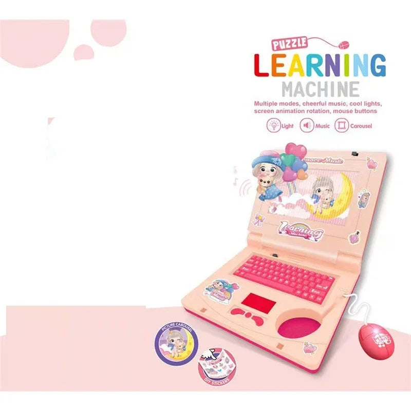 Mini Kids Laptop Toy – Light & Music Educational Cartoon Computer
