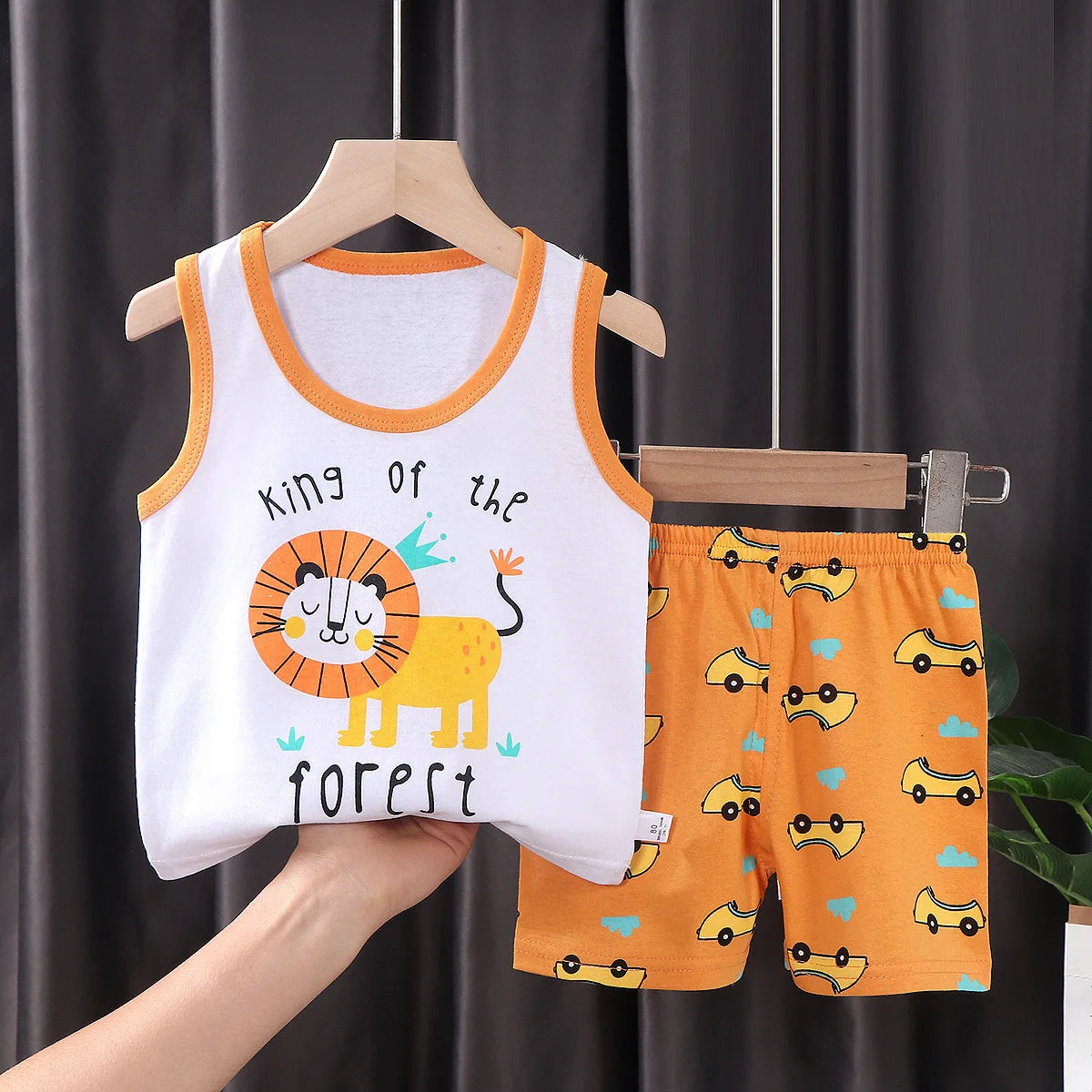 2PCS Kids Summer Outfit – Cotton Sleeveless T-Shirt & Shorts Set