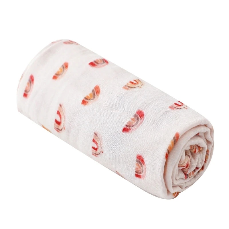 Cotton Muslin Baby Swaddle Blanket – Solid & Floral Print, Soft Newborn Crinkle Fabric, Stroller Cover