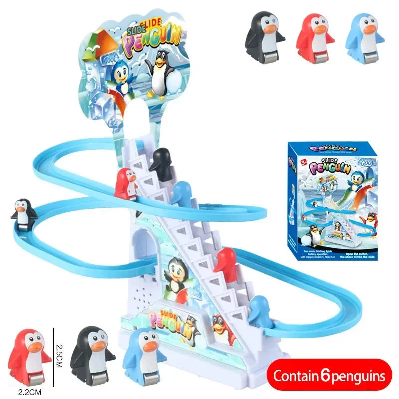Electric Duck Race Track – LED Musical Climbing & Sliding Toy for Kids