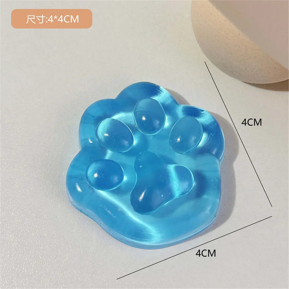 Kawaii Cat Paw Squishy – Soft Jelly Glitter Stress Relief Toy for Kids & Adults