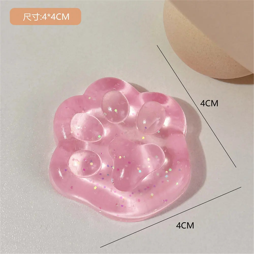 Kawaii Cat Paw Squishy – Soft Jelly Glitter Stress Relief Toy for Kids & Adults