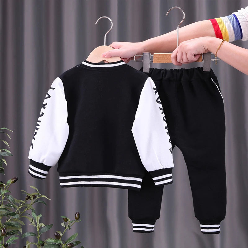 Baby Boy Outfit – Cartoon Tiger Baseball Jacket & Pants Set (1-5Y)