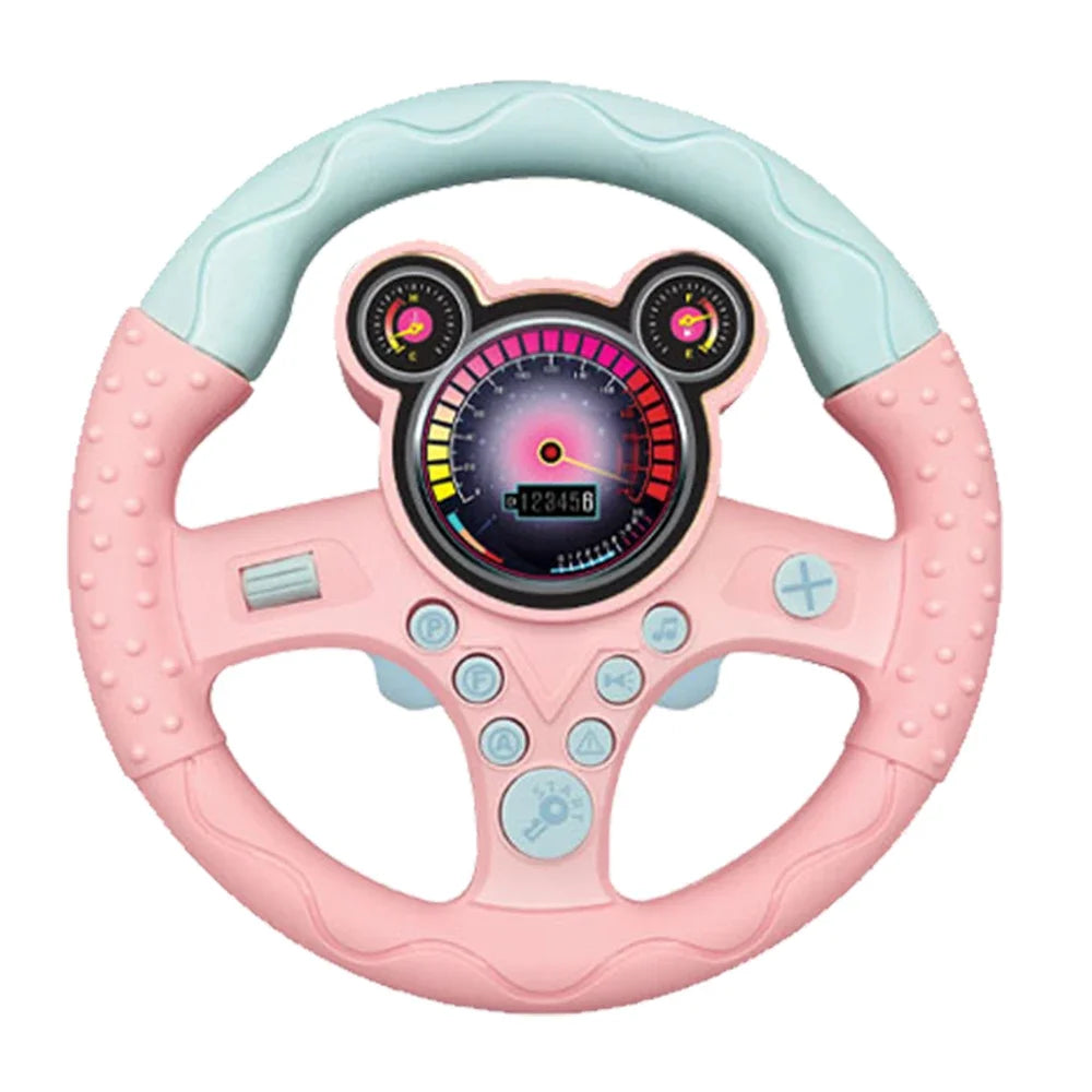 Kids' Steering Wheel Toy – Montessori Electric Musical Light-Up Copilot Toy