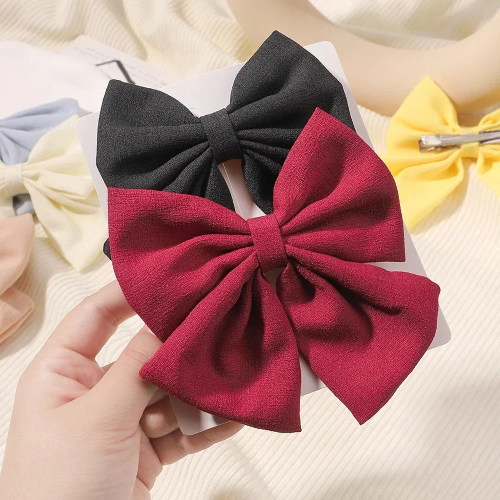 2pcs Cheer Bow Hair Clips - Grosgrain Ribbon, Delicate Bowknot for Kids