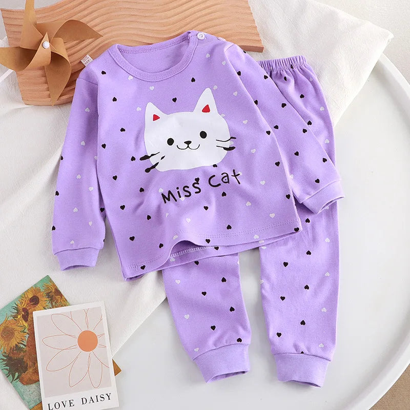 Autumn/Winter Baby Pajama Set – Cotton Long Sleeve Outfit (Boys & Girls)