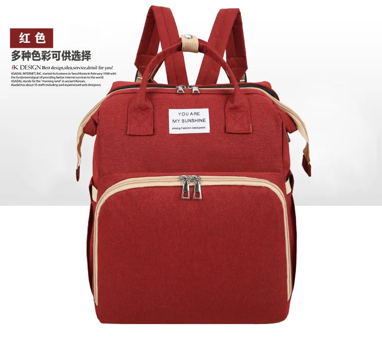Dual-Use Folding Mummy Bag – Large Capacity Maternal & Infant Backpack