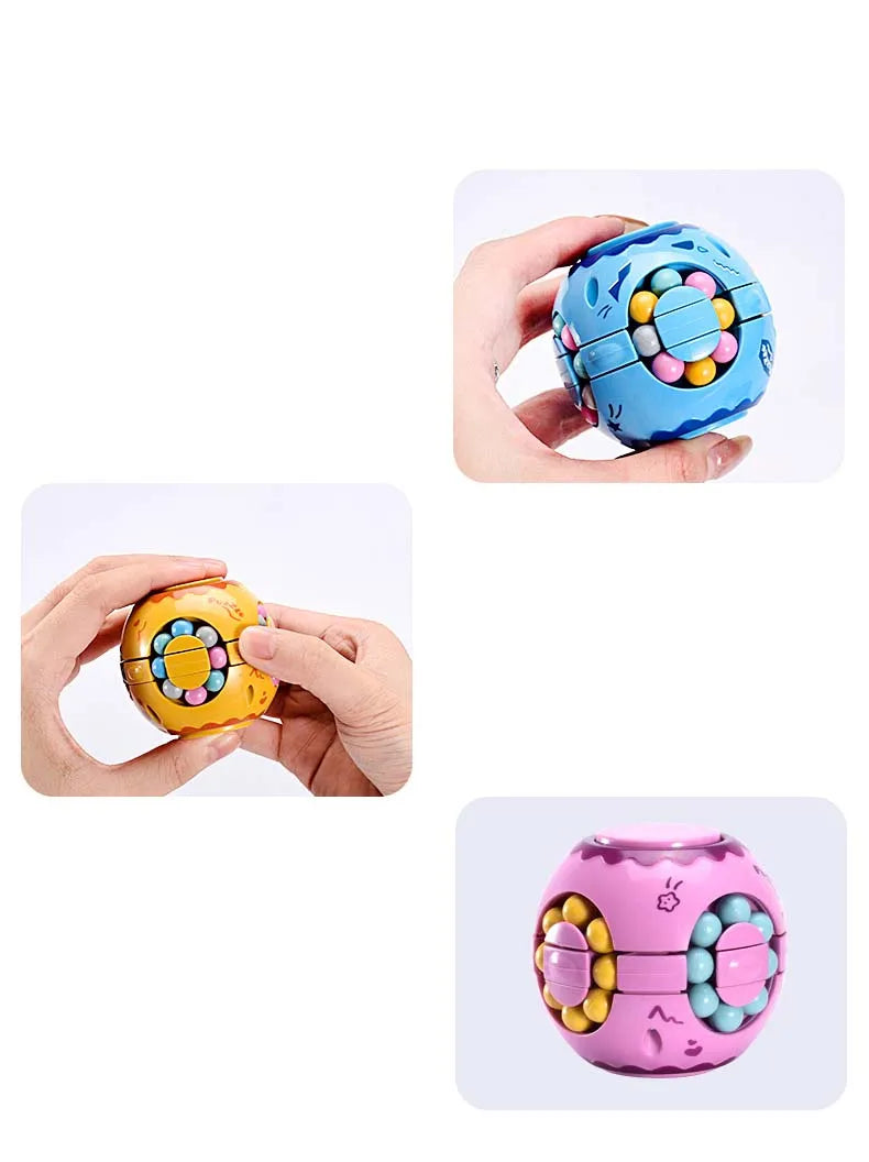 Rotating Bean Fidget Cube – Educational Finger Gyro Toy for Kids
