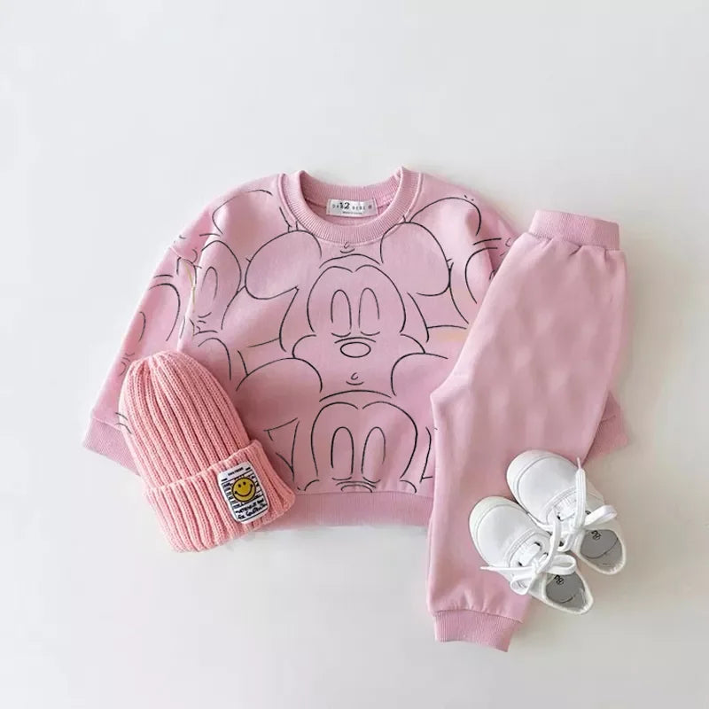 New Designer Cartoon Baby Tracksuit – Boy Printed & Girl Casual Set