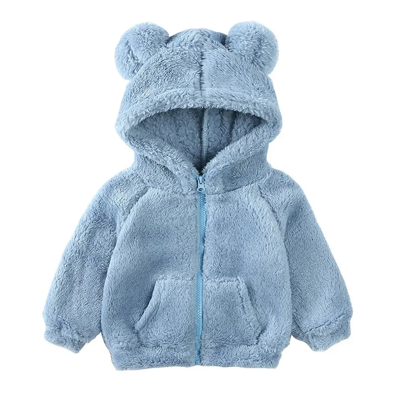 Winter Baby Hoodie – 1-3Y Zipper Jacket with Cute Ear Design