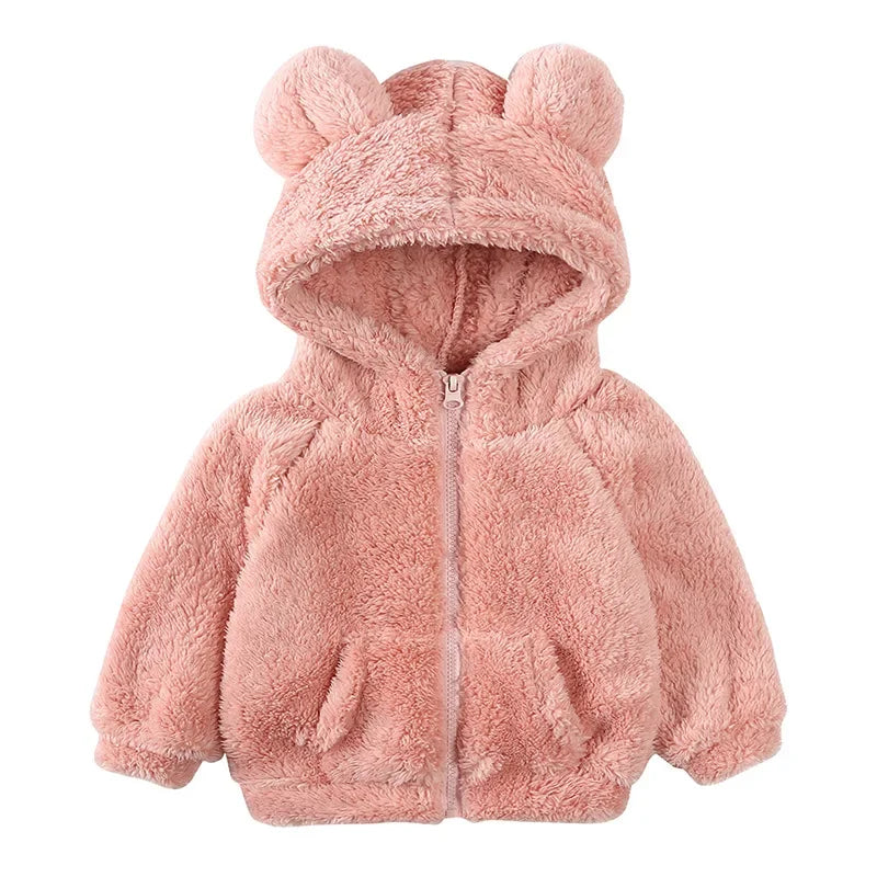 Winter Baby Hoodie – 1-3Y Zipper Jacket with Cute Ear Design
