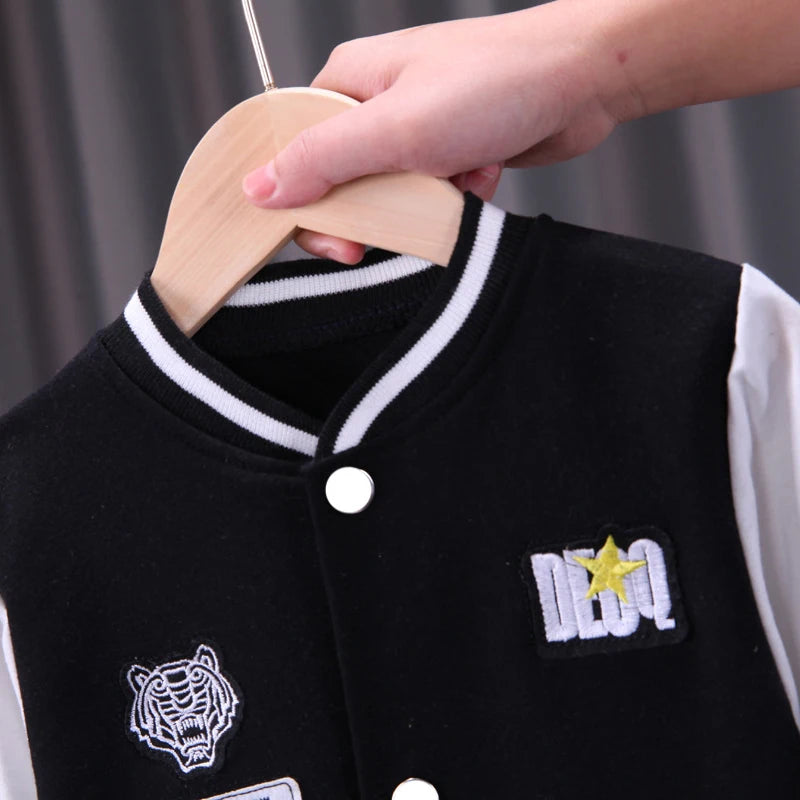 Baby Boy Outfit – Cartoon Tiger Baseball Jacket & Pants Set (1-5Y)