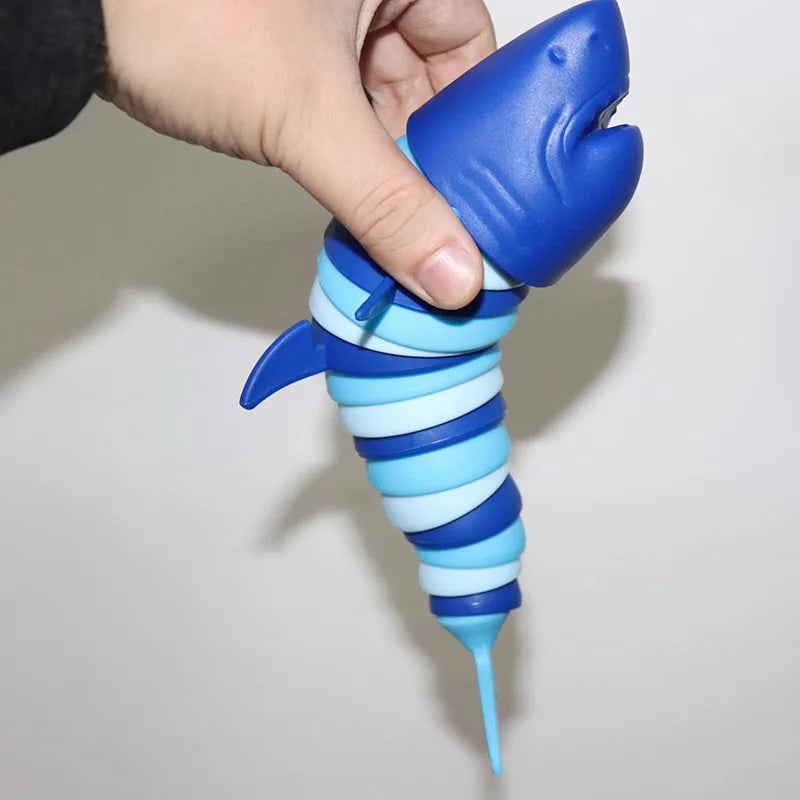 Buckle Slug & Shark Fidget Toy – Colorful Stress Relief Squishy for Kids & Adults
