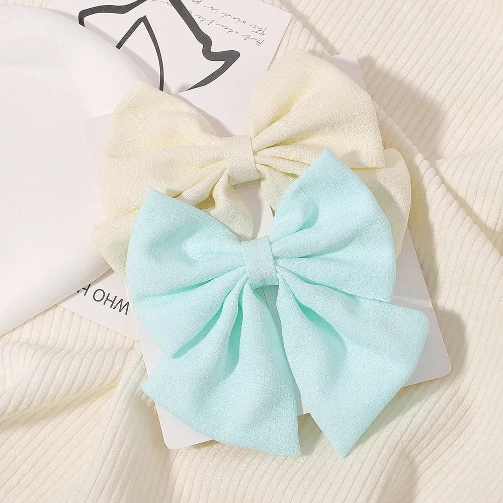 2pcs Cheer Bow Hair Clips - Grosgrain Ribbon, Delicate Bowknot for Kids