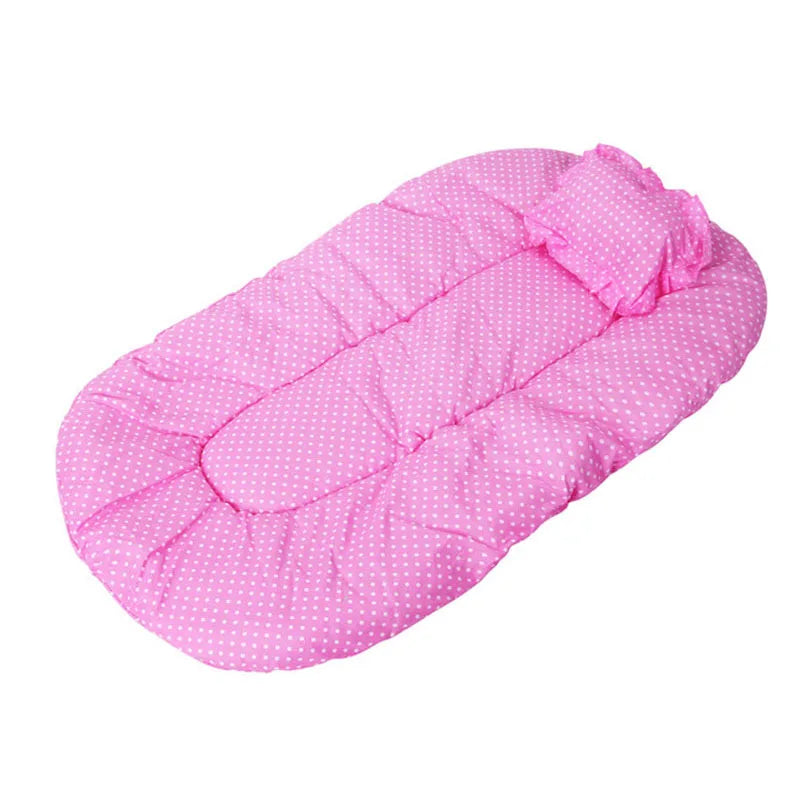 Portable Baby Bed with Folding Mosquito Net & Pillow – Newborn Cradle Mesh Tent