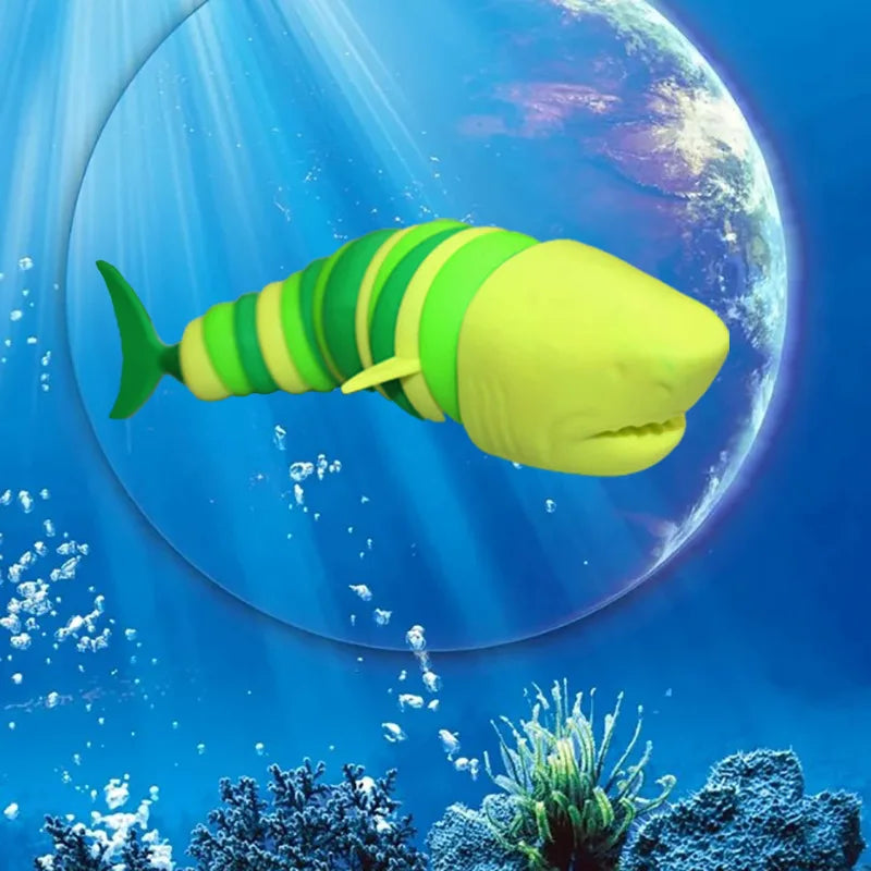 Buckle Slug & Shark Fidget Toy – Colorful Stress Relief Squishy for Kids & Adults
