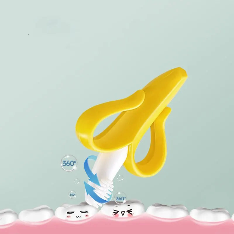 Banana-Shaped Baby Teether – Silicone Training Toothbrush, BPA-Free Chew Ring for Teething Relief
