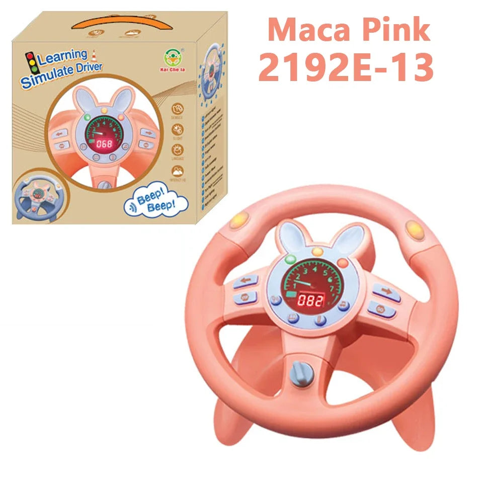 Kids' Steering Wheel Toy – Montessori Electric Musical Light-Up Copilot Toy