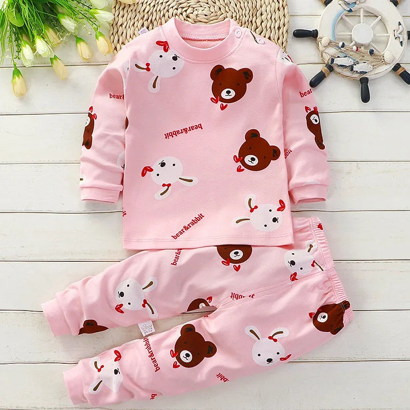 Autumn/Winter Baby Pajama Set – Cotton Long Sleeve Outfit (Boys & Girls)