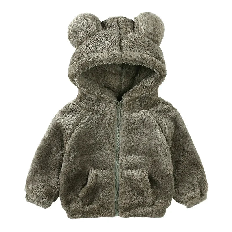 Winter Baby Hoodie – 1-3Y Zipper Jacket with Cute Ear Design