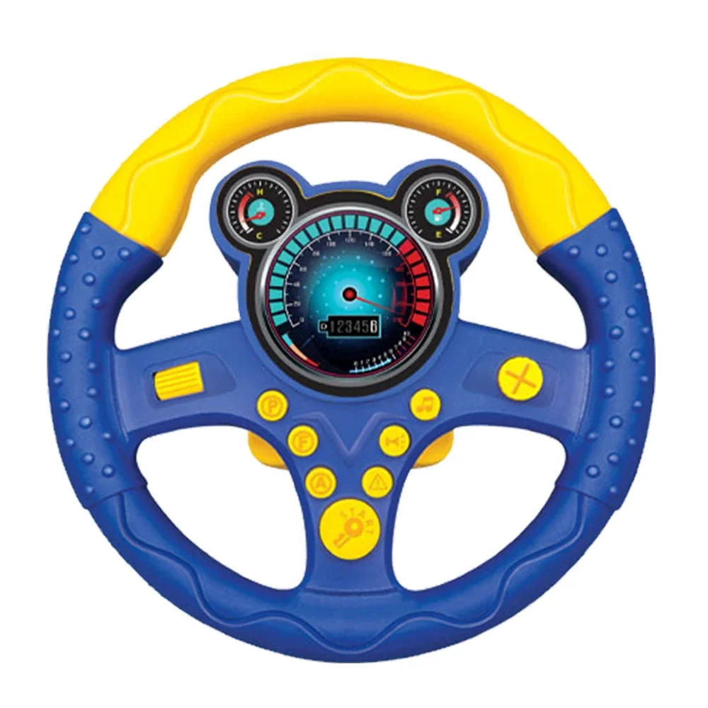 Kids' Steering Wheel Toy – Montessori Electric Musical Light-Up Copilot Toy