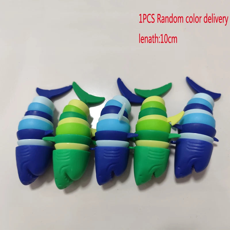 Buckle Slug & Shark Fidget Toy – Colorful Stress Relief Squishy for Kids & Adults