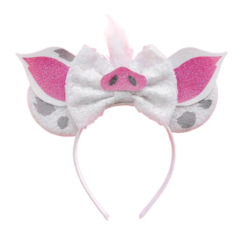 Sparkly Sequin Bow Ear Headband – Cute Cosplay & Party Hair Accessory