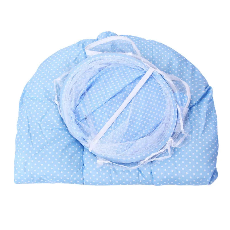 Portable Baby Bed with Folding Mosquito Net & Pillow – Newborn Cradle Mesh Tent