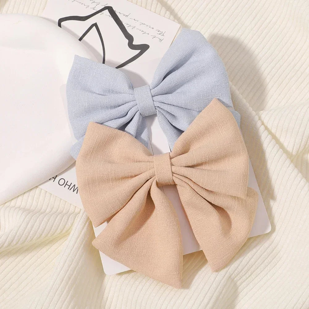 2pcs Cheer Bow Hair Clips - Grosgrain Ribbon, Delicate Bowknot for Kids