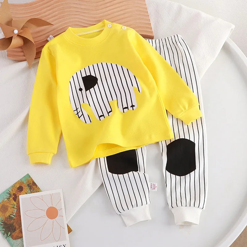 Autumn/Winter Baby Pajama Set – Cotton Long Sleeve Outfit (Boys & Girls)