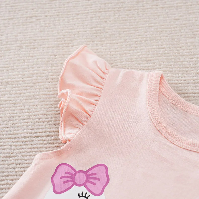 Summer Baby Girl Bodysuit – Cute Cartoon Swan Sleeveless Outfit