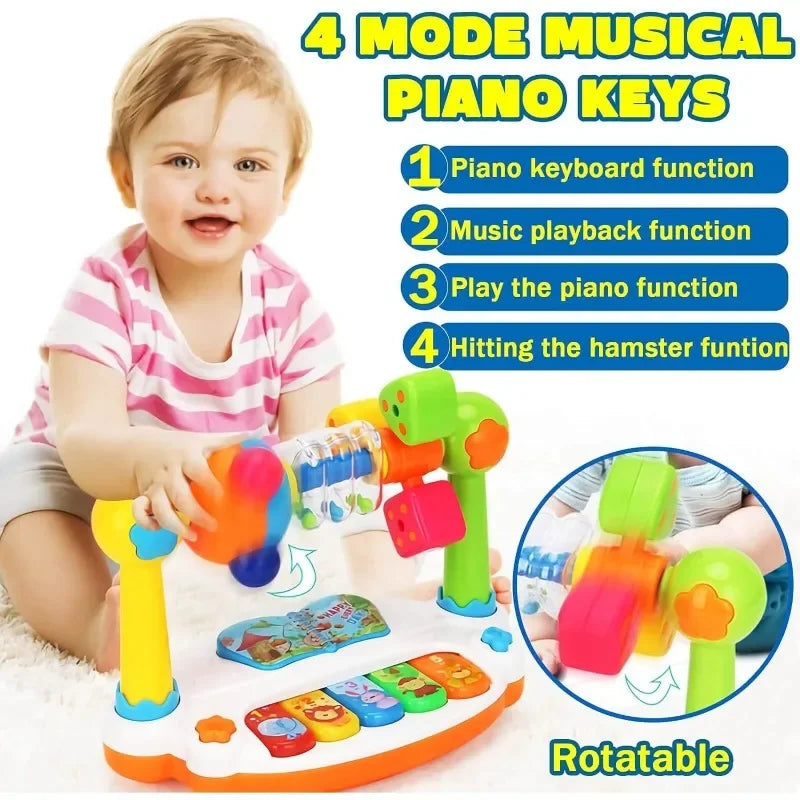 Rotating Baby Piano Toy – Light & Sound Musical Keyboard for Toddlers