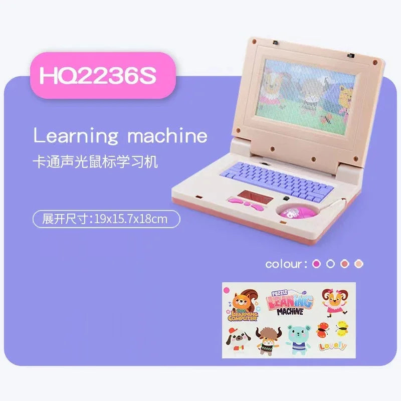 Mini Kids Laptop Toy – Light & Music Educational Cartoon Computer