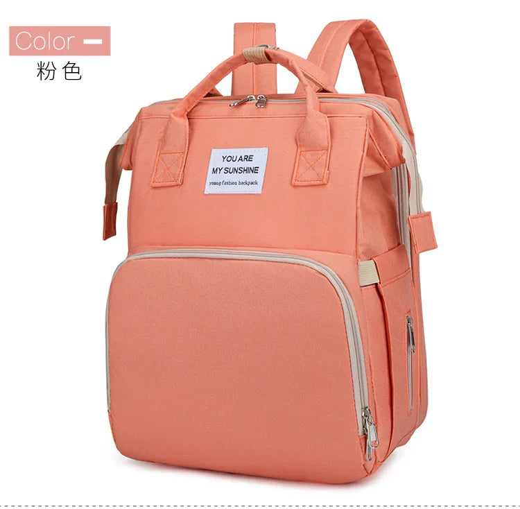 Dual-Use Folding Mummy Bag – Large Capacity Maternal & Infant Backpack