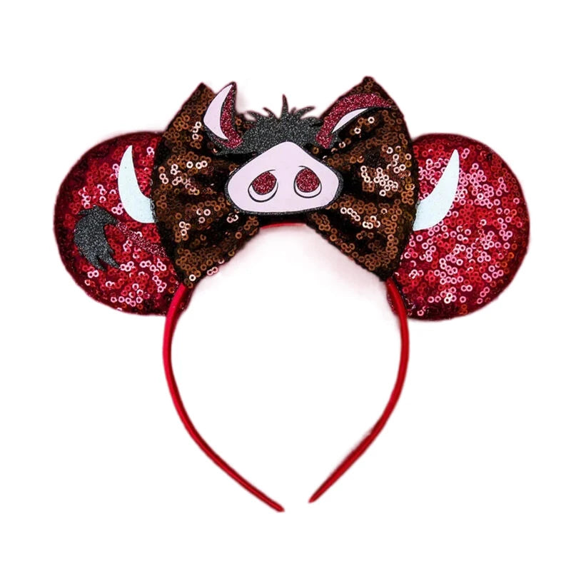 Sparkly Sequin Bow Ear Headband – Cute Cosplay & Party Hair Accessory