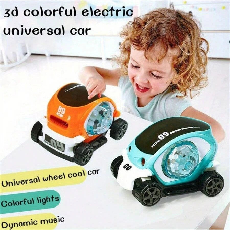 3D Rotating Musical Car – Electric Light-Up Auto-Spinning Toy for Kids