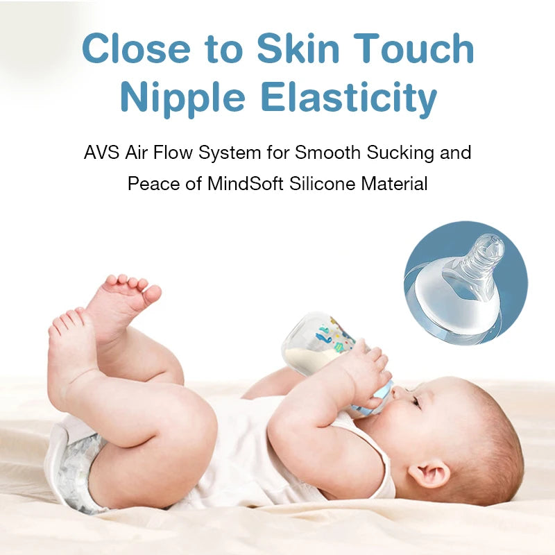 3PCS Baby Bottle Set – 150/240ML Wide-Mouth BPA-Free Newborn Milk Bottles