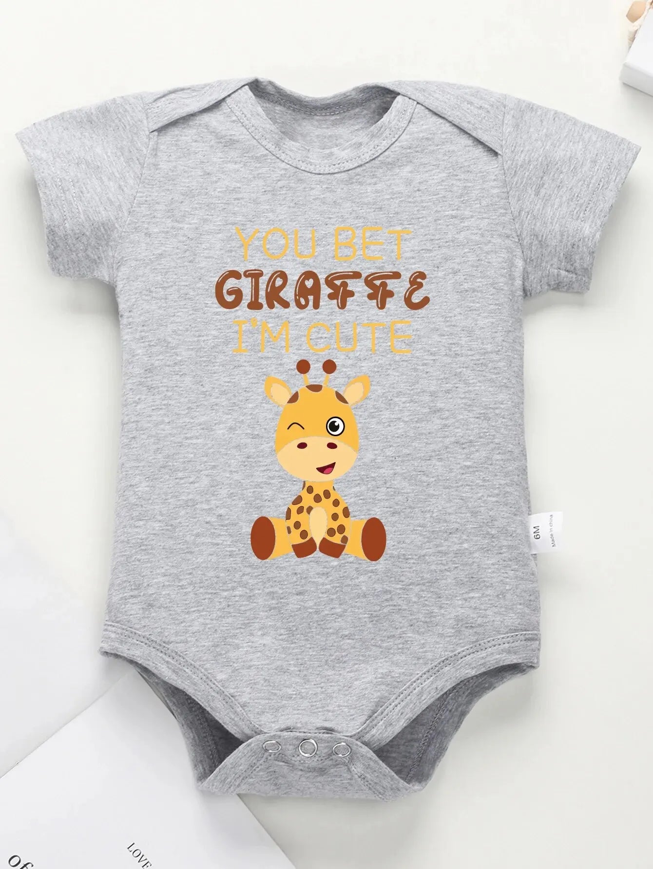 Cute Baby Jumpsuit – Cartoon Giraffe Print Summer Onesie for Boys & Girls
