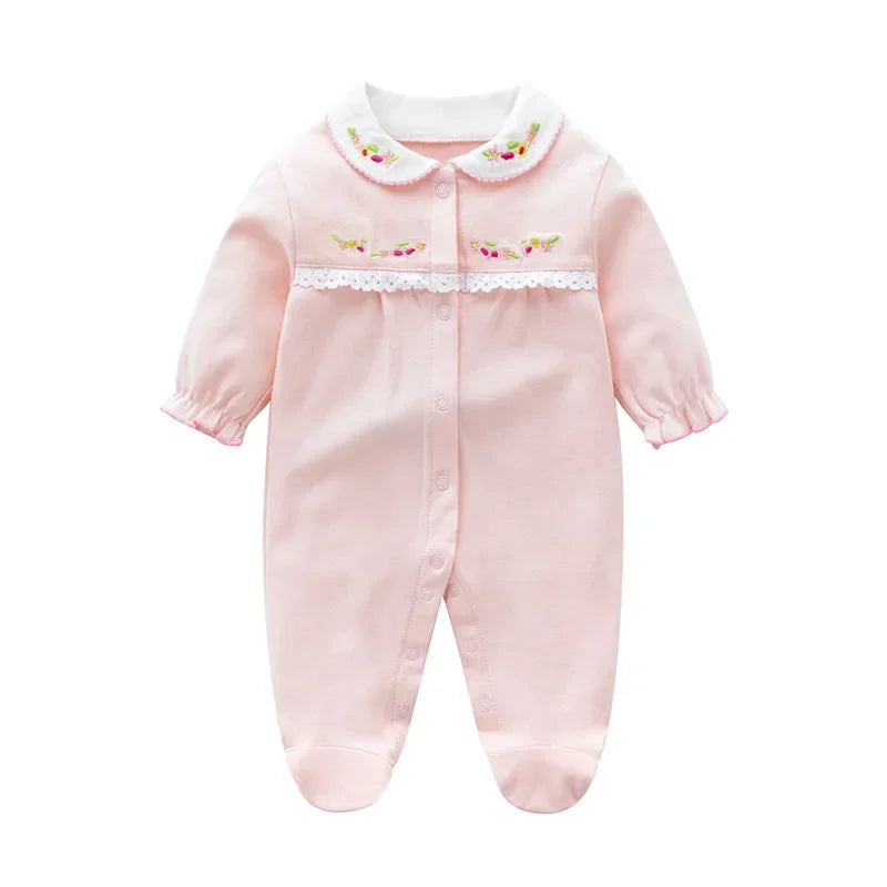 Newborn Baby Girl Romper – Princess Style Spring Sleepsuit