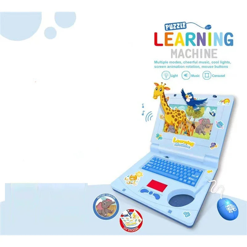 Mini Kids Laptop Toy – Light & Music Educational Cartoon Computer