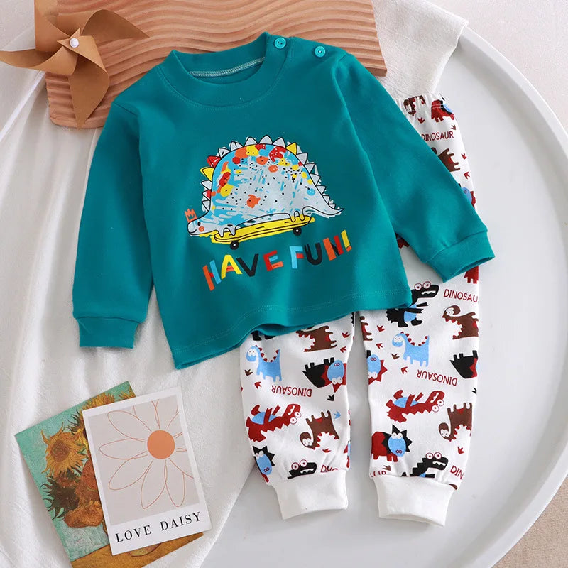 Autumn/Winter Baby Pajama Set – Cotton Long Sleeve Outfit (Boys & Girls)