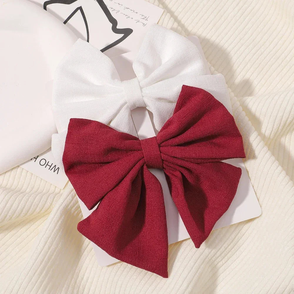 2pcs Cheer Bow Hair Clips - Grosgrain Ribbon, Delicate Bowknot for Kids