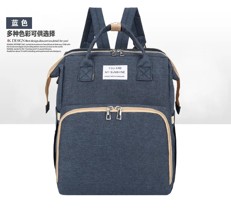 Dual-Use Folding Mummy Bag – Large Capacity Maternal & Infant Backpack