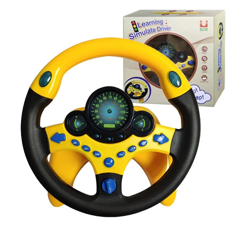 Kids' Steering Wheel Toy – Montessori Electric Musical Light-Up Copilot Toy
