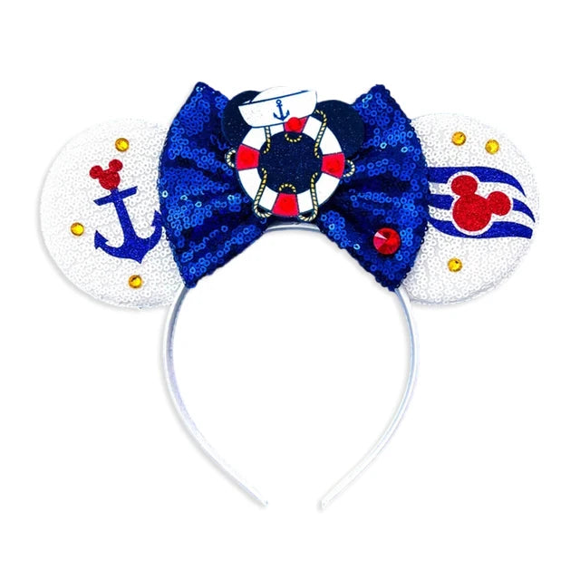 Sparkly Sequin Bow Ear Headband – Cute Cosplay & Party Hair Accessory