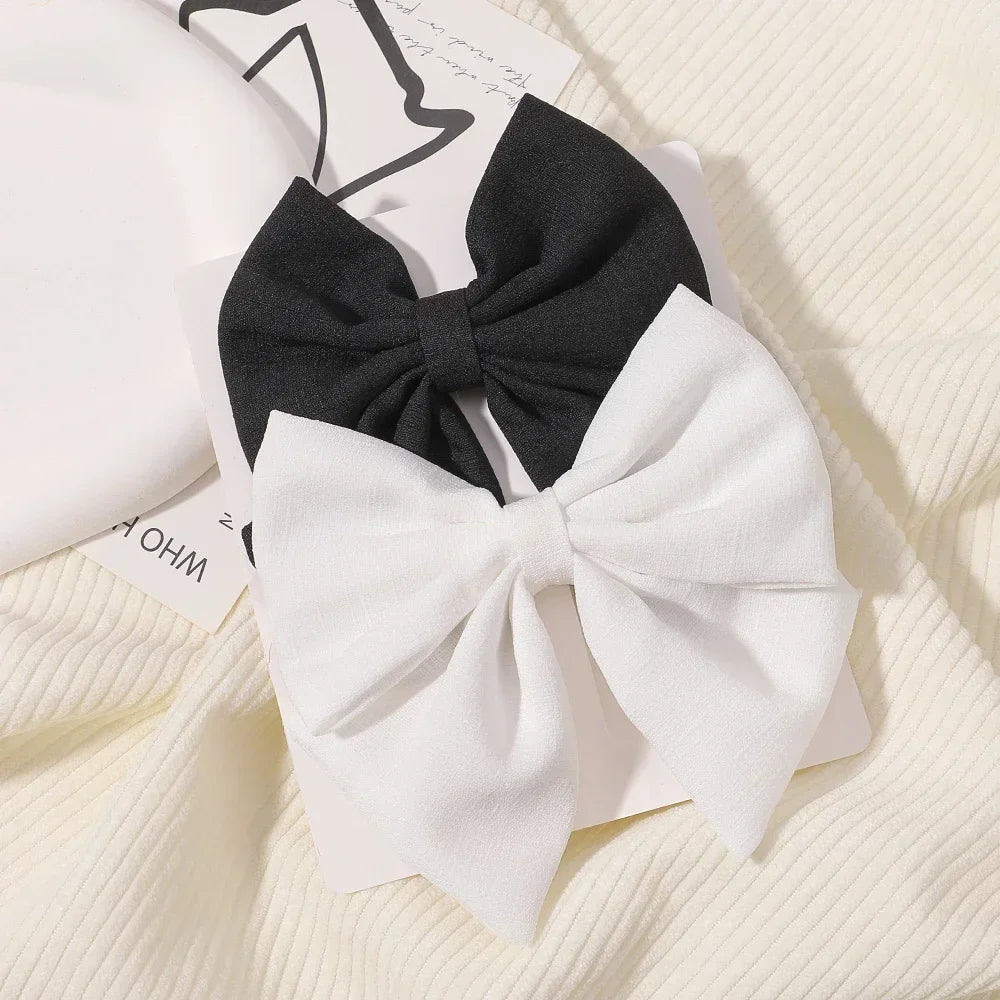 2pcs Cheer Bow Hair Clips - Grosgrain Ribbon, Delicate Bowknot for Kids