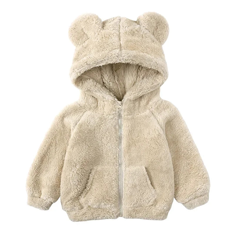 Winter Baby Hoodie – 1-3Y Zipper Jacket with Cute Ear Design