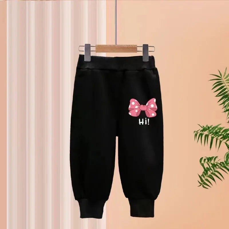 Autumn Baby Girl Two-Piece Tracksuit – Bow & Letter Print Cotton Set